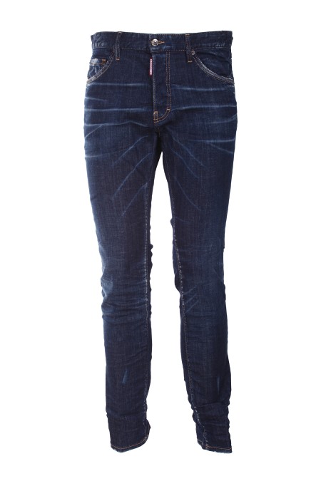 Shop DSQUARED2  Jeans: DSQUARED2 jeans in denim di cotone stretch.
Modello Cool Guy.
Vestibilità slim.
Lavaggio used.
Chiusura con bottoni.
Label logata sulla patta.
Etichetta logata sul retro, 24seven.
Misure nella taglia 48: cavallo 22.5 cm, fondo 16.5 cm, lunghezza 102 cm.
Composizione: 98% cotone 2% elastan.
Made in Italy.. S74LB1230 S30342-470